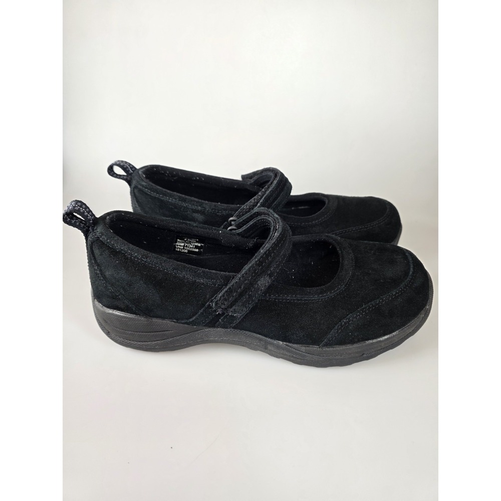 LL Bean Comfort Mocs Mary Jane Black Sz 9w 278614 Hook & Loop